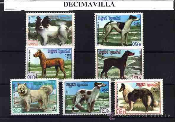 Sellos: CAMBOYA, PERROS, 1987, 719/25 - Foto 1