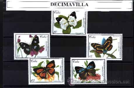 Sellos: CUBA, 2000, 3852/56, MARIPOSAS - Foto 1
