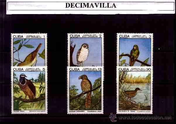Sellos: CUBA, 1975, 1853/58, AVES - Foto 1