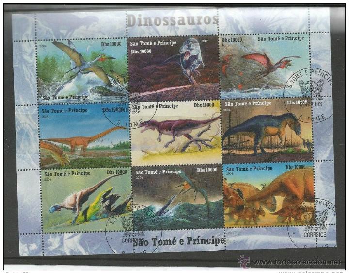 Sellos: SAINT THOMAS & PRINCE 2004-HOLA BLOQUE DINOSAURIOS - Foto 1