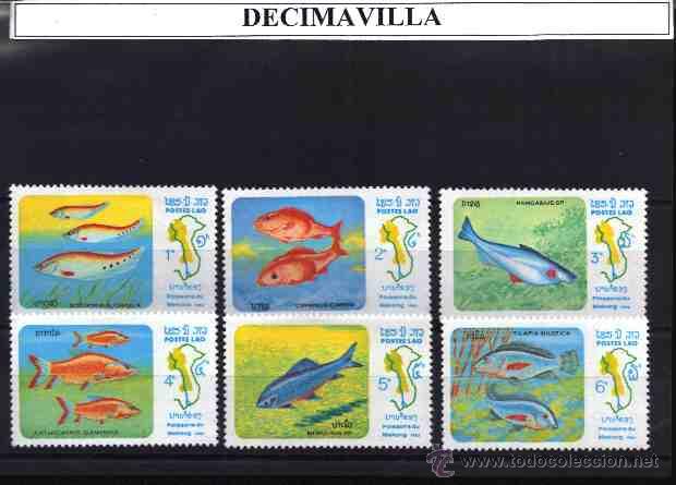 Sellos: LAOS, PECES, 1983, 493/98 - Foto 1