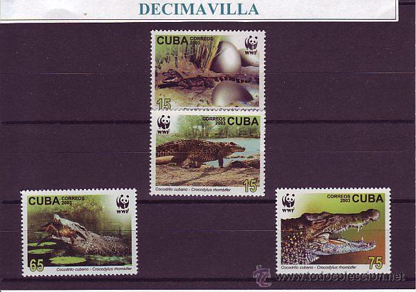 Sellos: CUBA, COCODRILO, WWF, 2003, 4117/20 - Foto 1