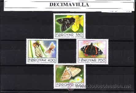 Sellos: FEROE, 1993, 246/49, MARIPOSAS - Foto 1