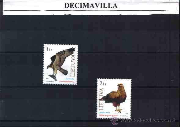 Sellos: LITUANIA, 2000, 643/44, RAPACES - Foto 1