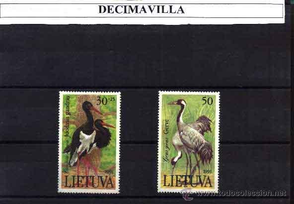 Sellos: LITUANIA, 1991, 420/21, AVES - Foto 1