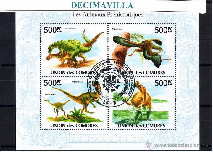 Sellos: L598, COMORES, 2010, DINOSAURIOS - Foto 1