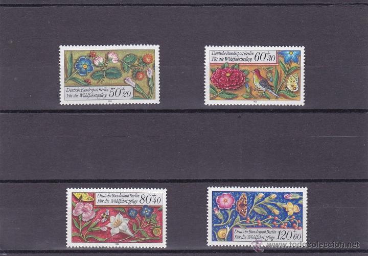 Briefmarken: MARIPOSAS./PAJAROS/FLORES.ALEMANIA FEDERAL.1985.Y.-1091/94.NUEVA.