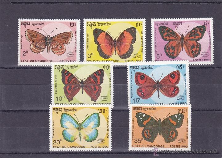 Sellos: CAMBOYA.1990.MARIPOSAS.Y.-941/947.NUEVA.