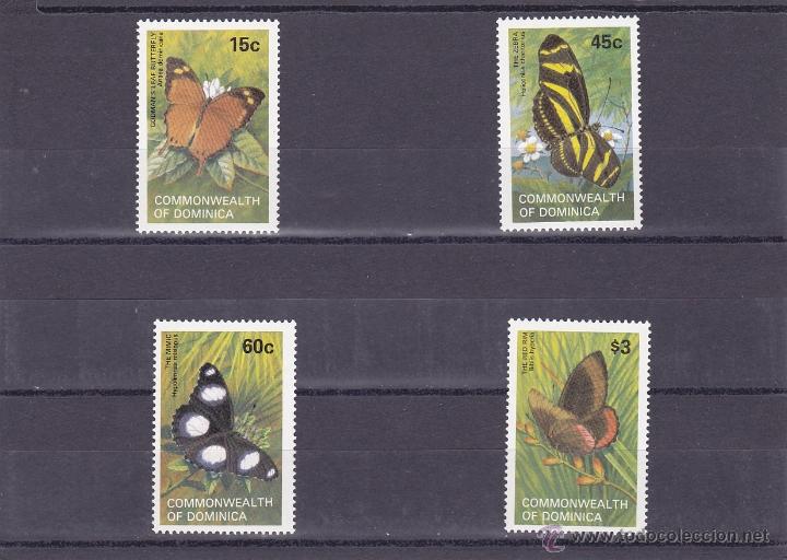 Briefmarken: DOMINICA.1982.MARIPOSAS/FLORES. Y.-741/744.NUEVO.