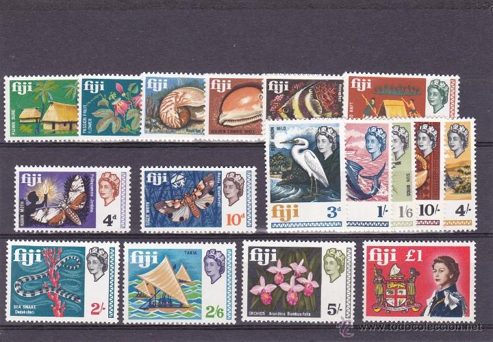 Selos: FIJI.1968.MARIPOSAS/PAJAROS/FLORES. Y.-219/235.NUEVO.