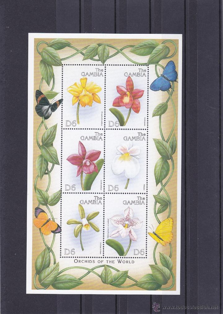 Sellos: GAMBIA.1999.MARIPOSAS/FLORES.Y.-2928/2933?.NUEVO.