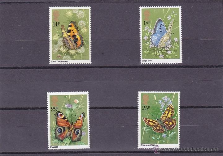 Briefmarken: GRAN BRETA&Ntilde;A.1981.MARIPOSAS/FLORES.Y.-992/995.NUEVO.