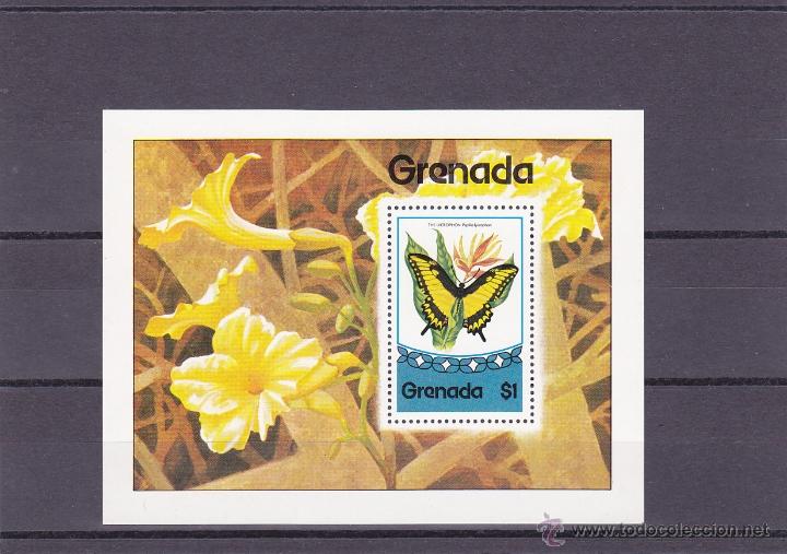 Briefmarken: GRANADA.1975.MARIPOSAS/FLORES.Y.-HB-45.NUEVO.