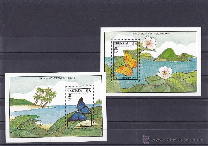 Briefmarken: GRANADA.1990.MARIPOSAS/FLORES.Y.-HB-229-234.NUEVO.