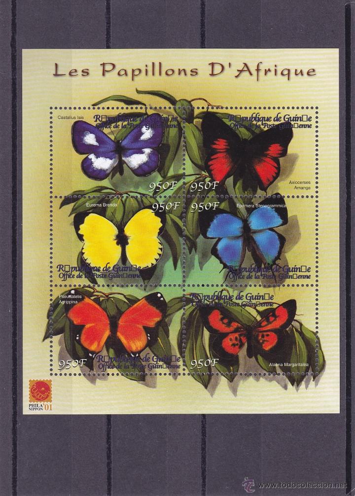 Timbres: GUINEA.2001.MARIPOSAS/FLORES. D.001.AA/AF.NUEVO.