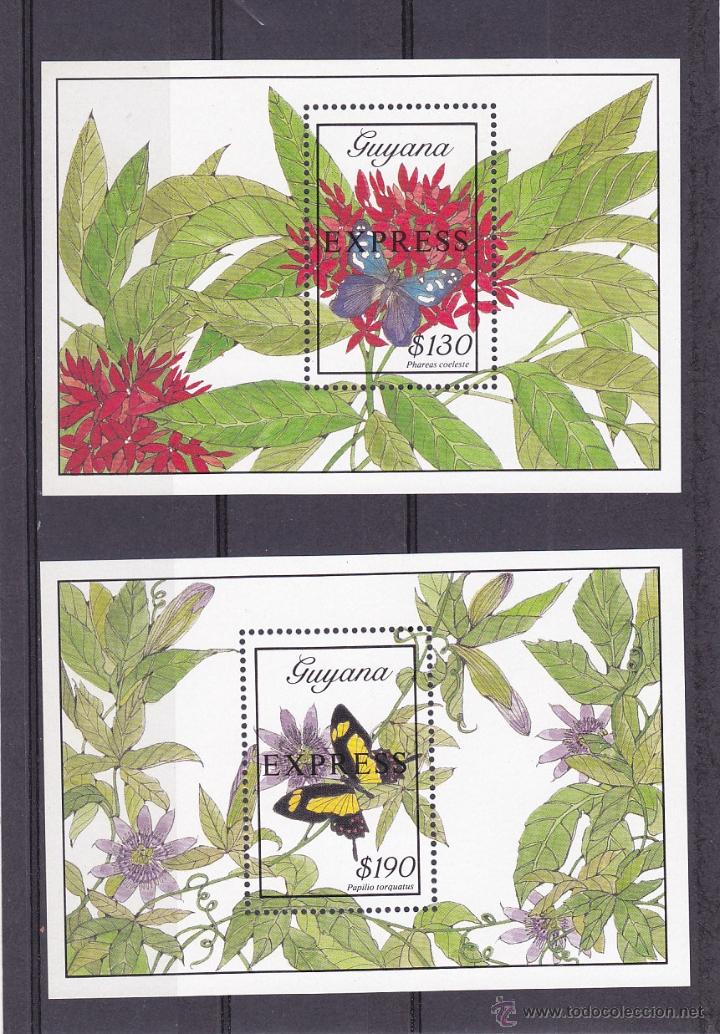 Selos: GUYANA.1989.MARIPOSAS/FLORES. Y.-HB.-26/27.NUEVO.