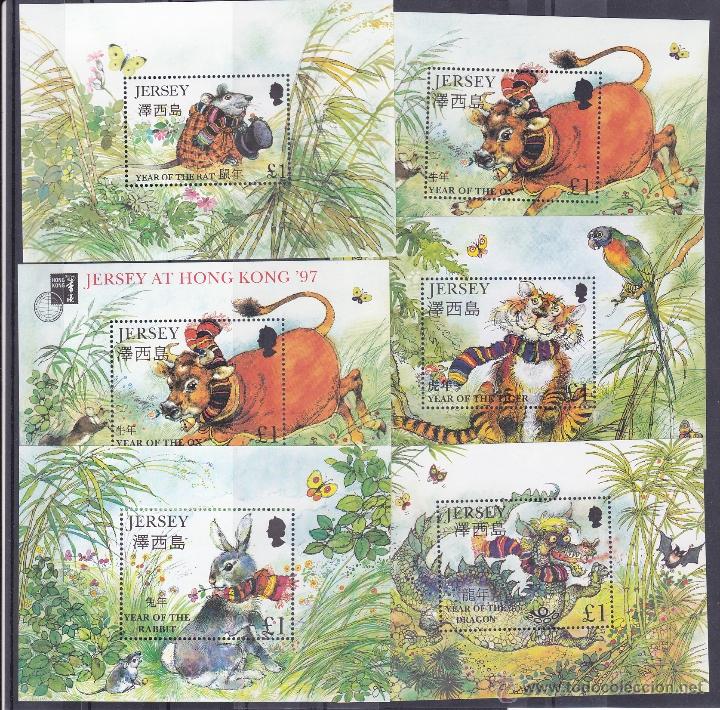 Selos: JERSEY.1995.MARIPOSAS.Y.-HB-13-15-16-20-24-27.NUEVO.