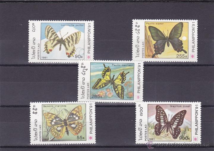 Briefmarken: LAOS.1991.MARIPOSAS.Y.-1014/1018.NUEVO.