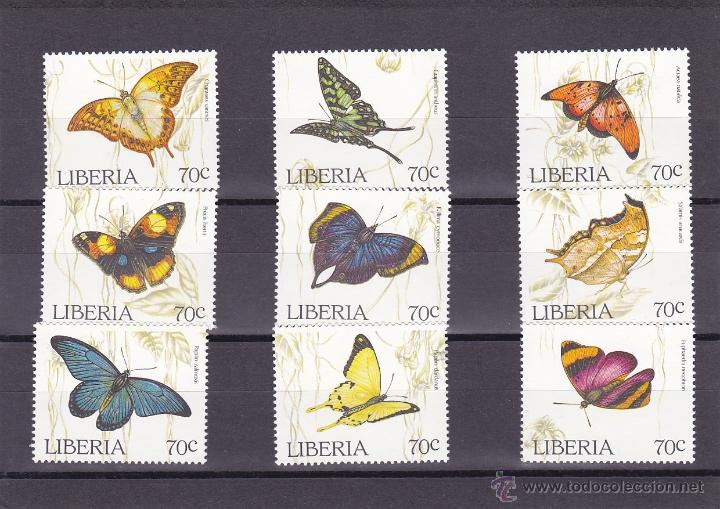 Sellos: LIBERIA.1996.MARIPOSAS.Y.-1310/1318.NUEVO.