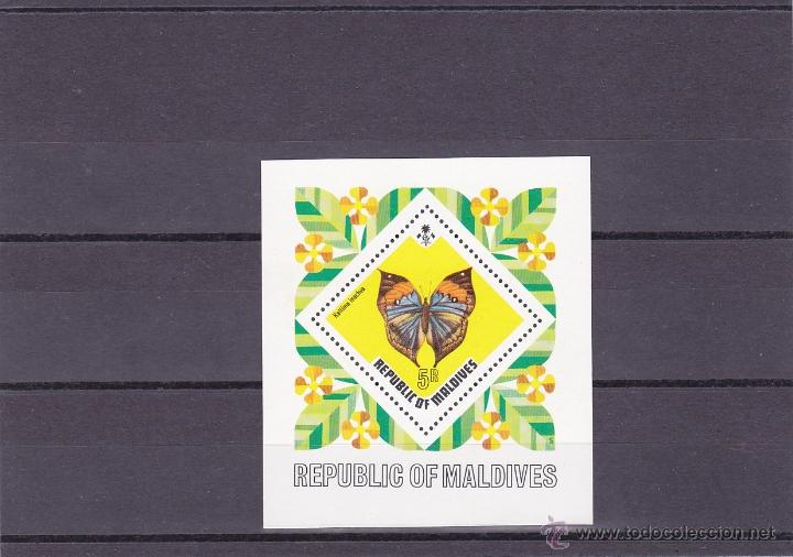 Sellos: MALDIVAS.1973.MARIPOSAS.Y.-HB-18.NUEVO.