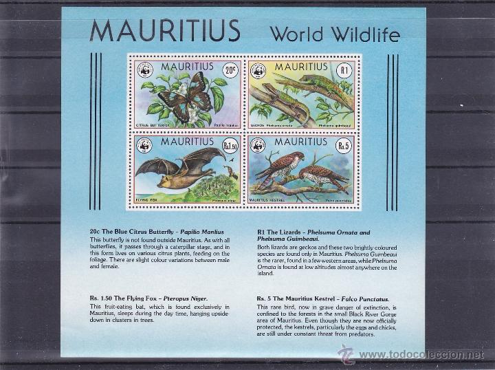 Sellos: MAURICIO.1978.MARIPOSAS/PAJAROS/FAUNA. Y.-HB-8.NUEVO.