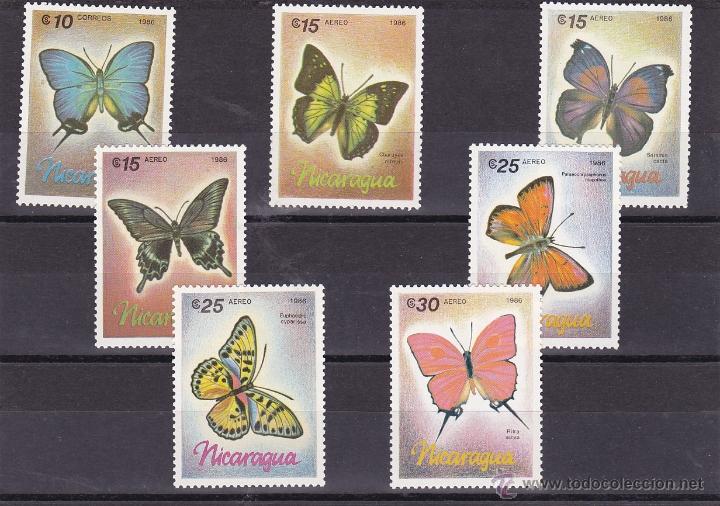 Timbres: NICARAGUA.1986.MARIPOSAS. Y.-1432-A1165/70.NUEVO.