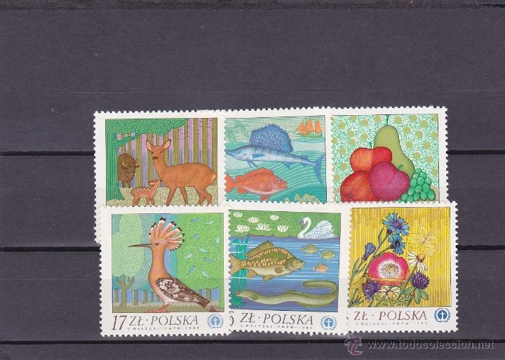 Briefmarken: POLONIA.1983.MARIPOSAS/FLORES/FAUNA. Y.-2663/2668.NUEVO.