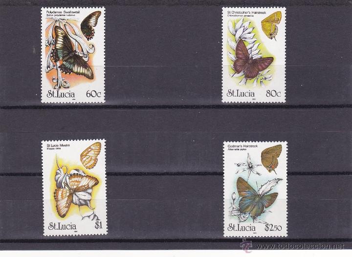 Briefmarken: SANTA LUCIA.1991.MARIPOSAS/FLORES.Y.-969/972.NUEVO.