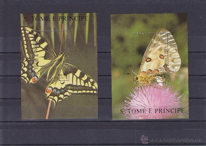 Briefmarken: SANTO TOME Y PRINCIPE.1990.MARIPOSAS/FLORES.Y.-HB.-75/76.NUEVO.