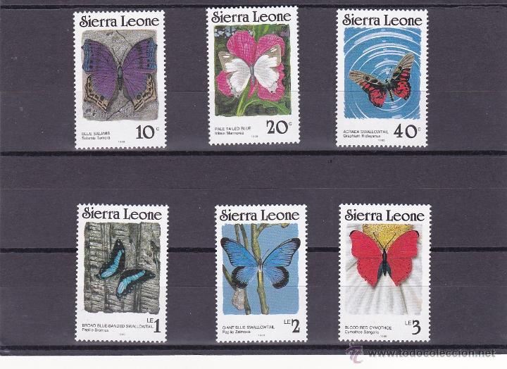 Sellos: SIERRA LEONA.1987.MARIPOSAS/FLORES.Y.-794/799(1989).NUEVO.