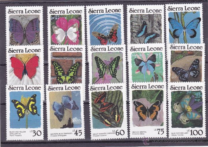 Timbres: SIERRA LEONA.1987.MARIPOSAS/FLORES.Y.-794/808.NUEVO.