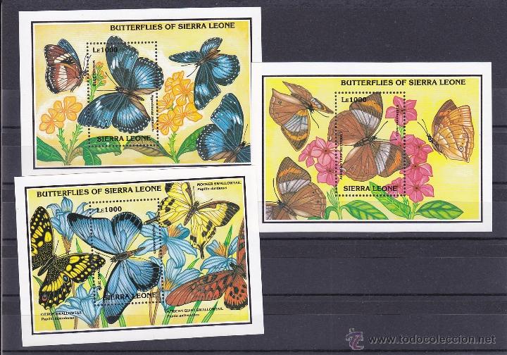 Timbres: SIERRA LEONA.1993.MARIPOSAS/FLORES.Y.-HB.-213-220-233.NUEVO.