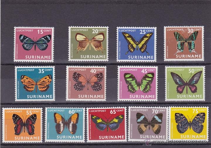 Sellos: SURINAM.1972.MARIPOSAS.Y. A 40/52-.NUEVO.