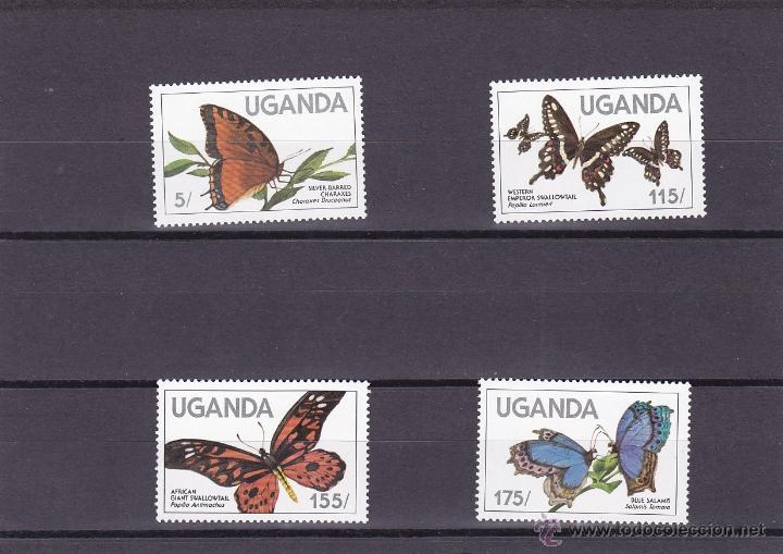 Sellos: UGANDA.1984.MARIPOSAS.Y.-354/357.NUEVO.
