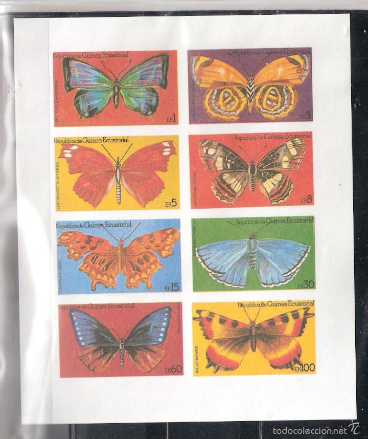Timbres: GUINEA ECUATORIAL n&ordm; 125** s/d. Mariposas. Serie Completa en Hojita