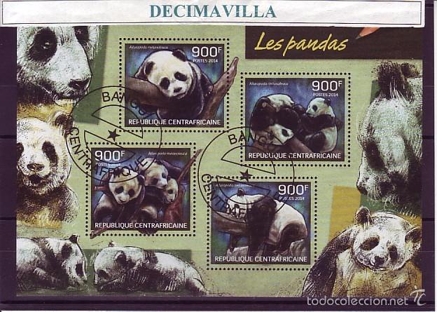 Sellos: L720, REP. CENTROAFRICANA, 2014, OSOS PANDA - Foto 1