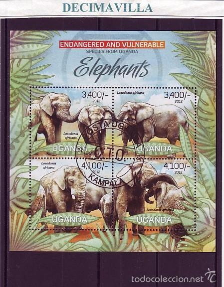 Sellos: L797, UGANDA, 2012, ELEFANTES - Foto 1