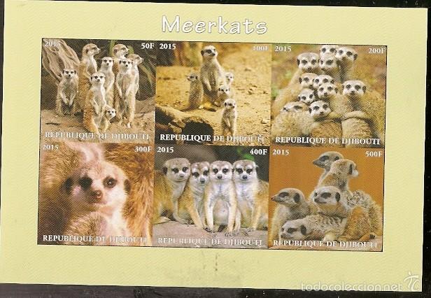 Briefmarken: Djibuti ** & fauna, Suricatas 2015 (1)