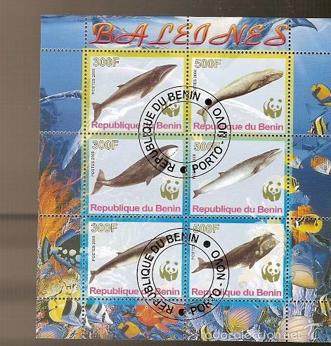 Briefmarken: Benin & Fauna Mar&iacute;tima, Cet&aacute;ceos 2008 (1)