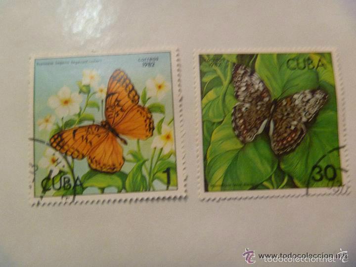 Sellos: LOTE DE 2 SELLOS DE CUBA : MARIPOSAS - Foto 1