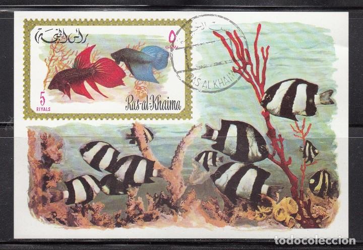 Sellos: RAS AL KHAIMA - PECES - HOJITA BLOQUE - Foto 1