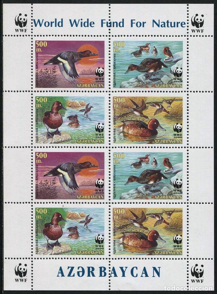 Sellos: AZERBAIYAN - WWF (A&Ntilde;O 2000) MINIHOJA ** - Foto 1