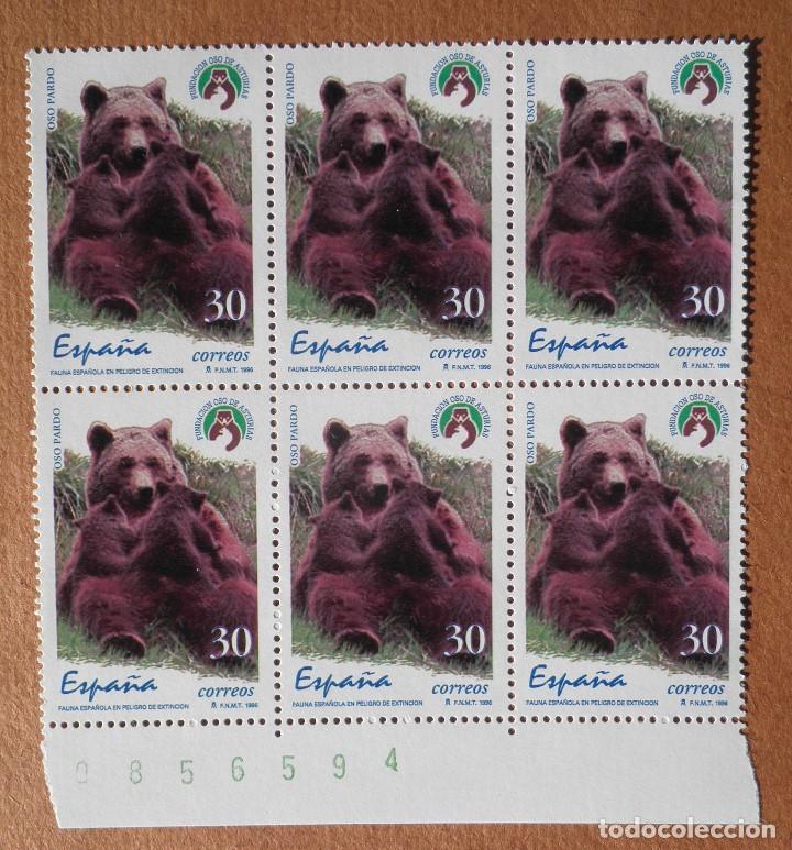 Timbres: 6 Sellos bloque 1996 Oso pardo