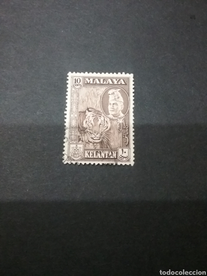 Sellos: Sellos de Kelantan (Estados Malayos, Malasia) mtdos con bisagra. 1957. Sultan. Tigre. Naturaleza