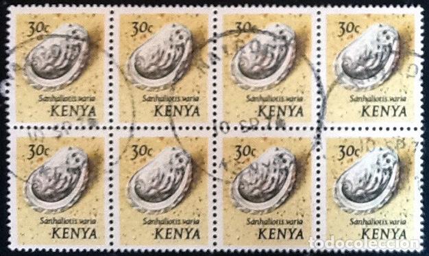 Sellos: BLOQUE DE 8 DEL YVERT 38, KENYA. - Foto 1