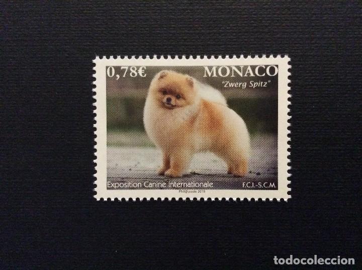 Sellos: MONACO A&Ntilde;O 2018. PERRO ZWERG SPITZ - Foto 1