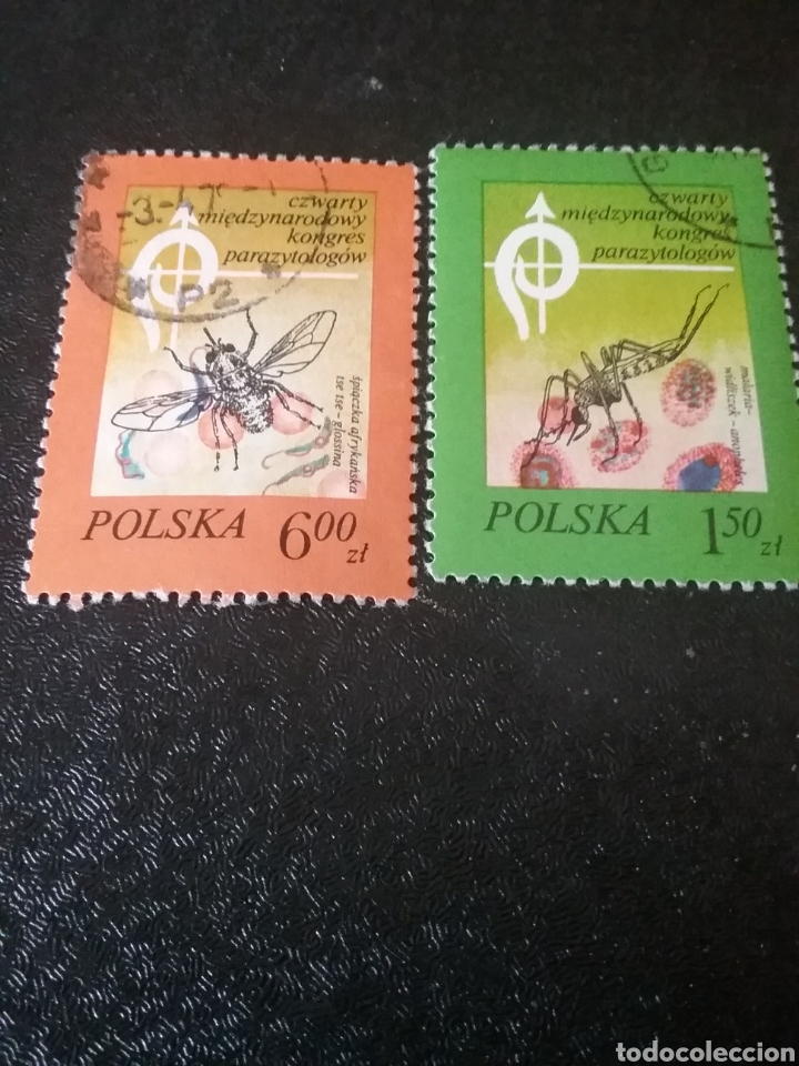 Sellos: Sellos R. Polonia (Polska) mtdos. 1978. Anopheles. Mosquito. Paludismo. Tsetse. Mosca. Parasitos. S