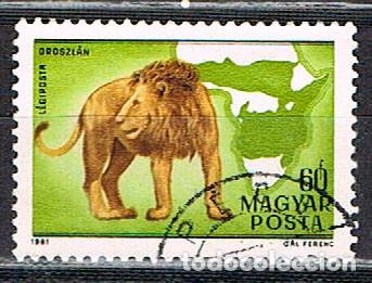Sellos: HUNGRIA N&ordm; 3494, LEON, USADO - Foto 1