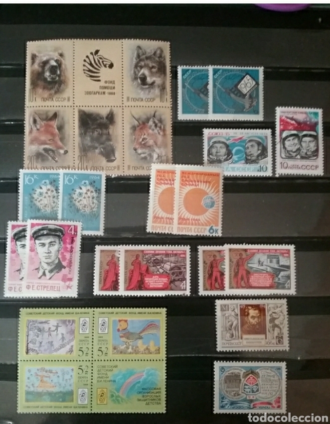 Timbres: Lote 4/Sellos Rusia (URSS.CCCP) nuevos/1964-1988/animales/fauna/naturaleza/flora/espacio/sol/infanci