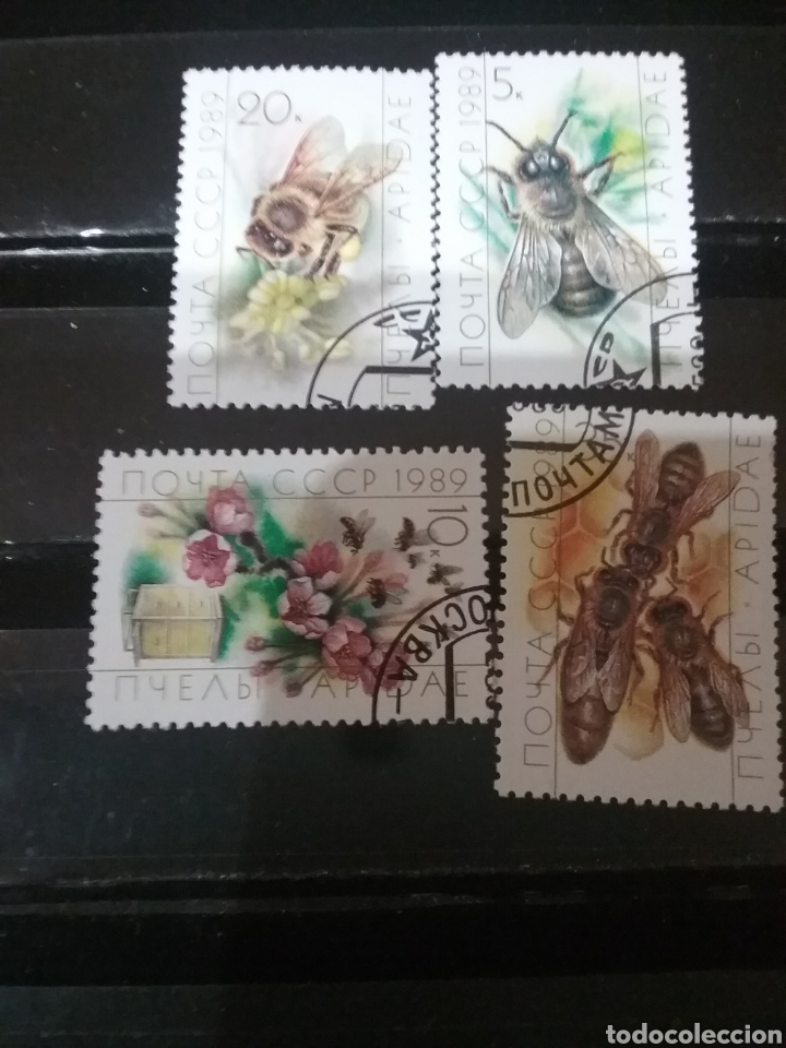 Sellos: Sellos Rusa (URSS.CCCP) mtdos/1989/Las abejas/insector/fauna/flora/flores/colmena/avispas/abejorro/